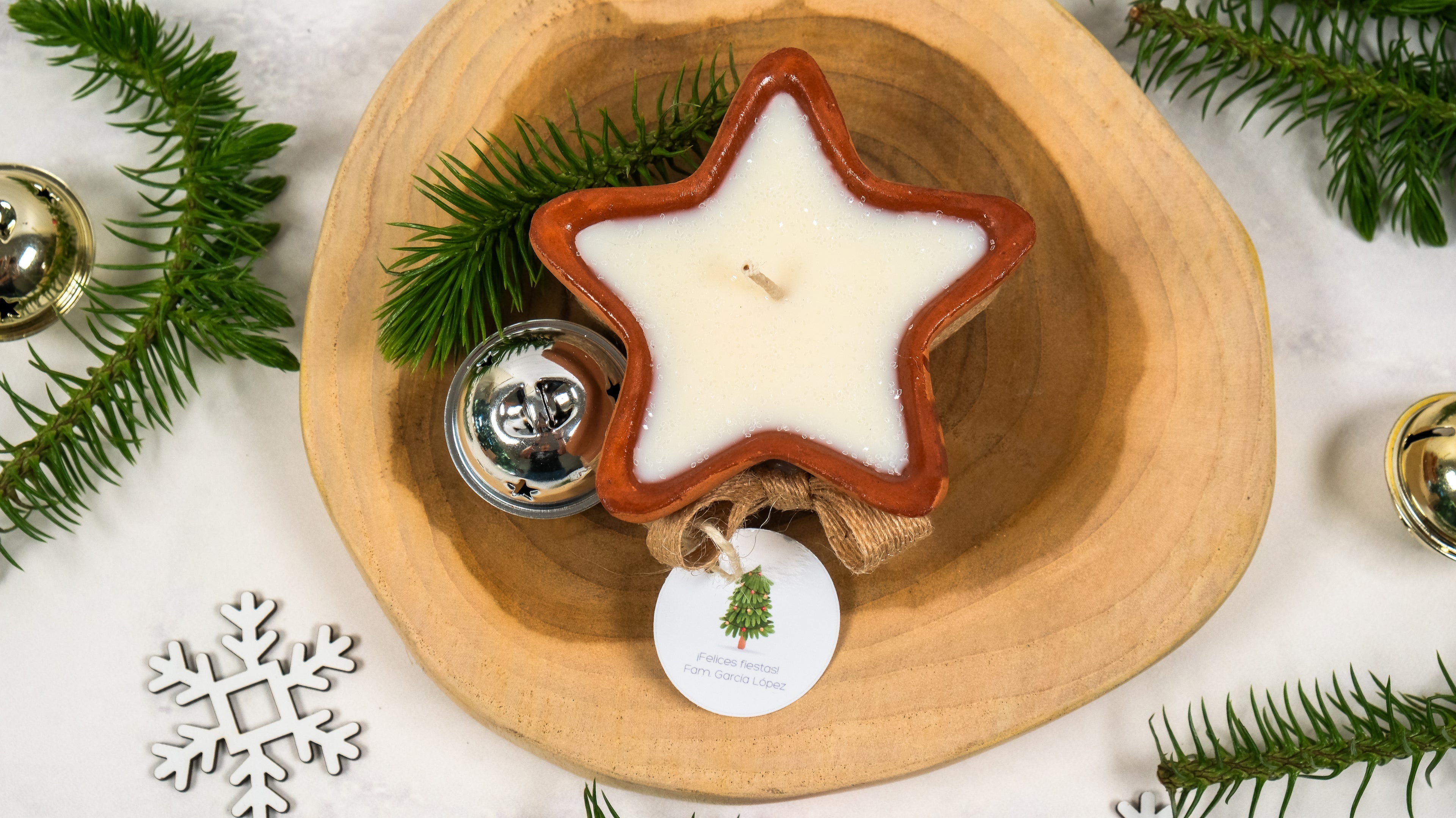 Vela de barro en forma de estrella