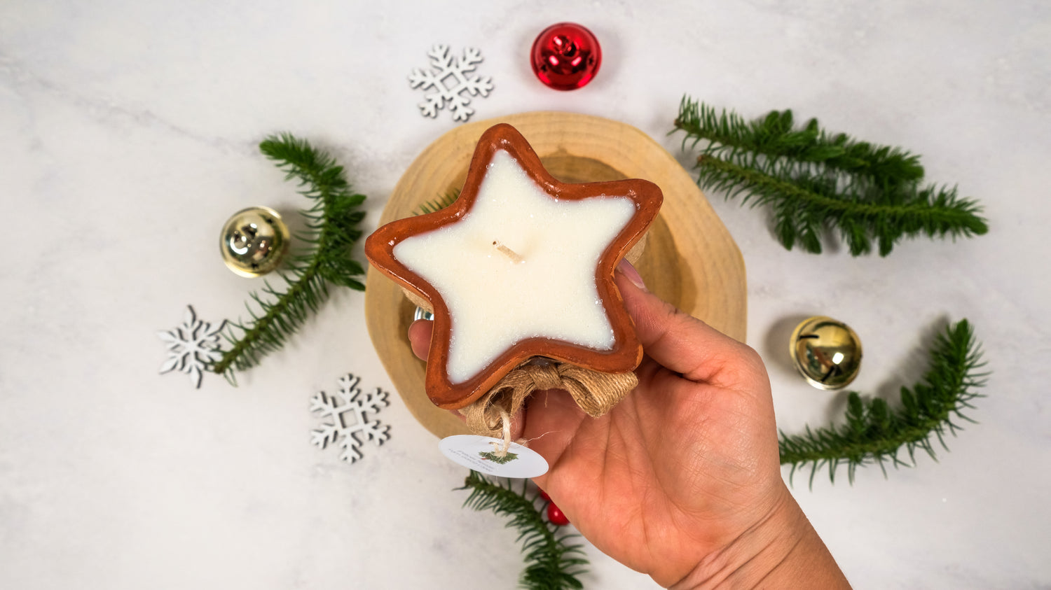 Vela de barro en forma de estrella