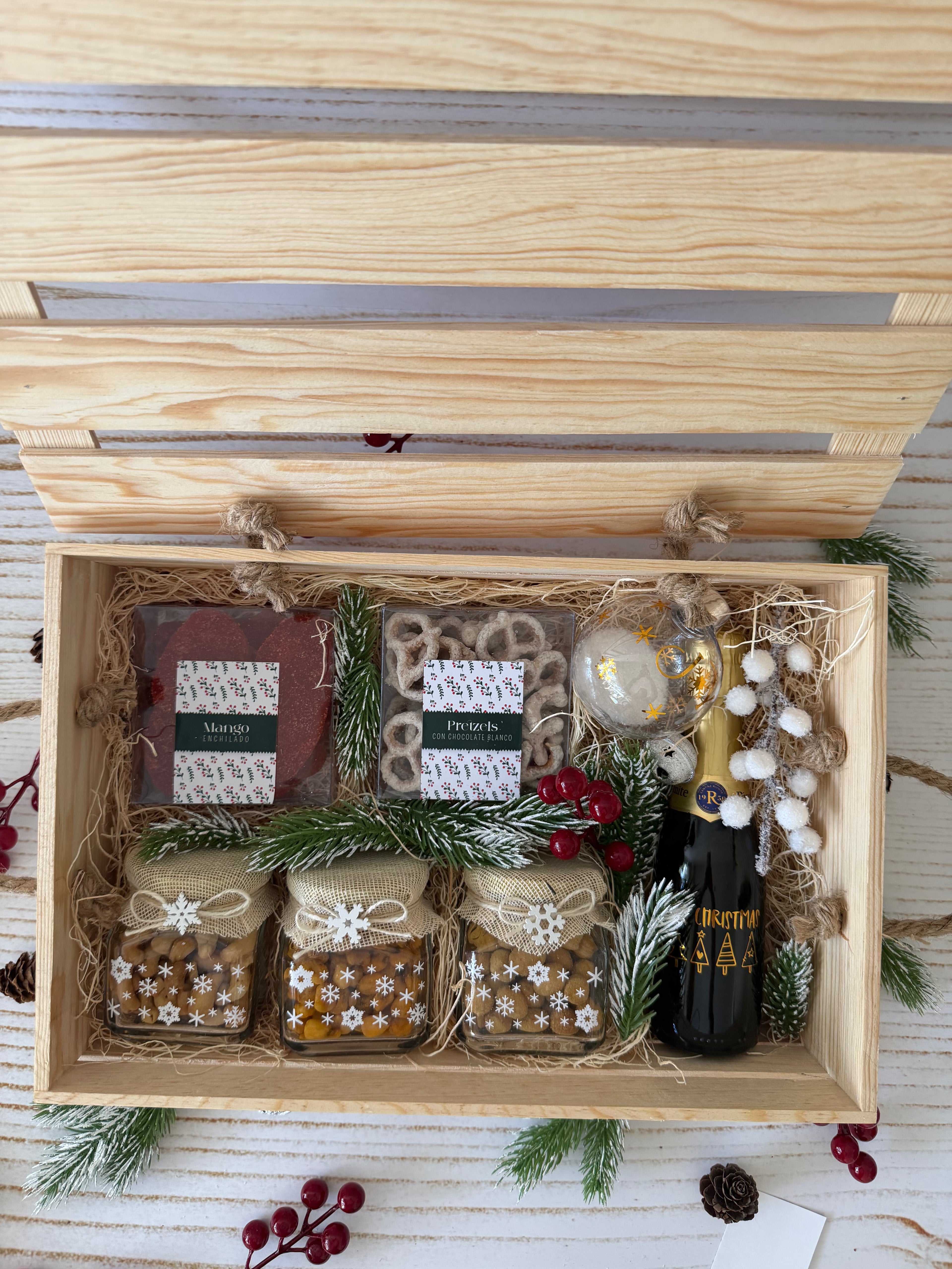 Christmas Delight con botella de vino espumoso de 200 ml
