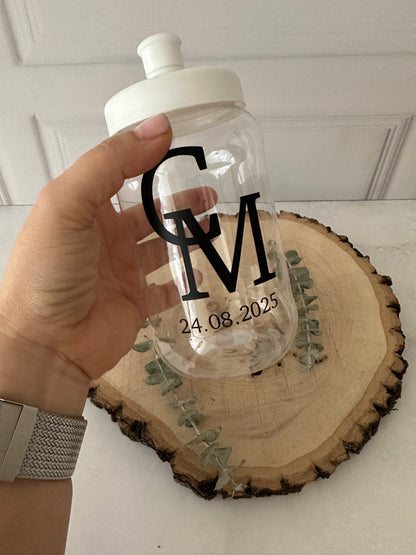 Vaso transparente con tapa tipo chupón de 500 ml.