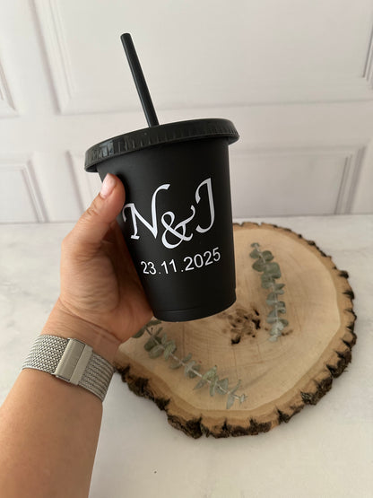 Vaso con popote modelo Mini Sun de 16 oz.