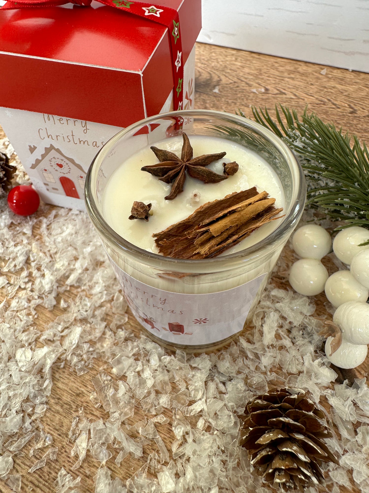 🎄 Mini vela de cera de soya de 70 gr en frasco con cajita